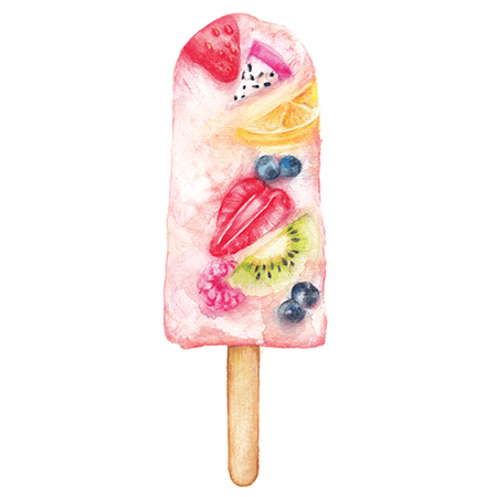 Food illustration ice lolly popsicle summer